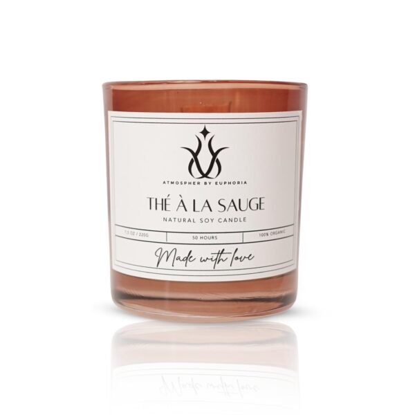 bougie thé à la sauge – Infusion de Sauge (Aromathérapie) avec mèche en bois