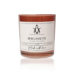 bougie en cire de  soga– Infusion de Bergamote (Aromathérapie) avec mèche en bois